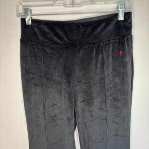 LUCKY BRAND Leggings Womens M Black Ribbed Stretch Embroidered Soft